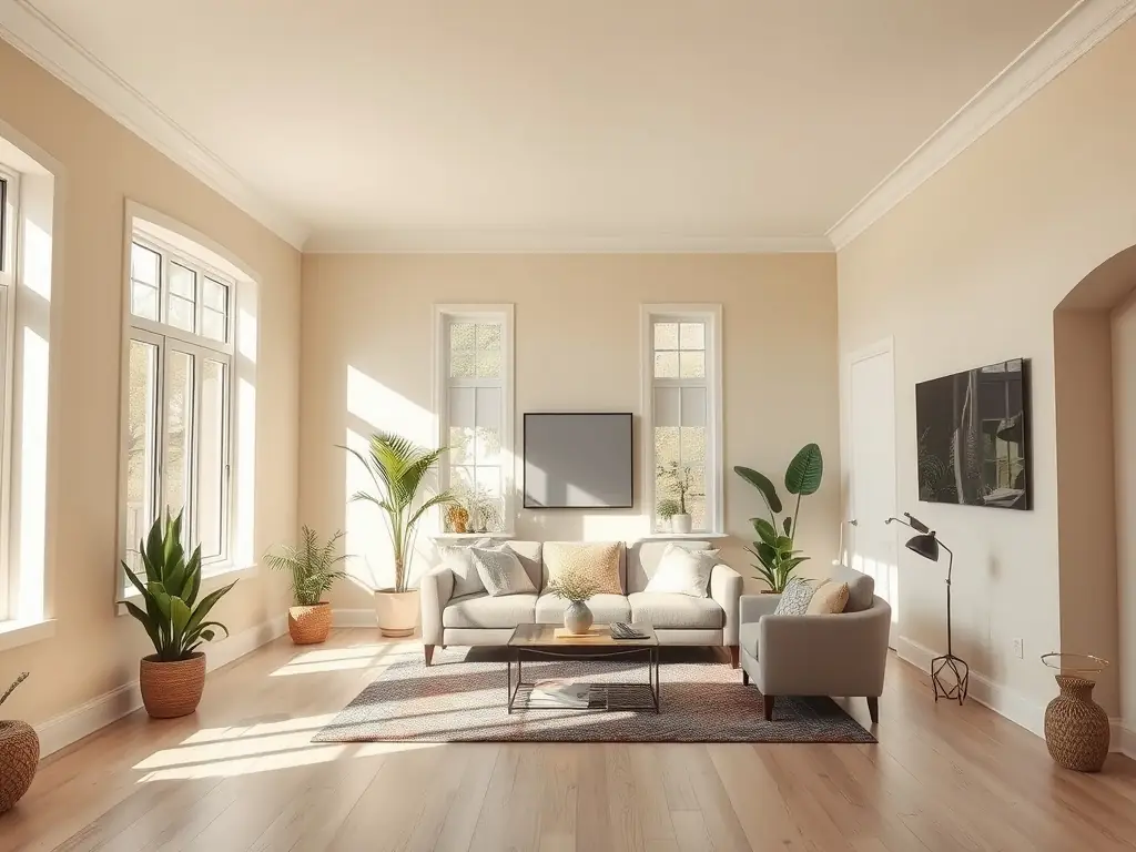 A vibrant image of a freshly painted room by Alltech Restoration, demonstrating attention to detail and color accuracy.