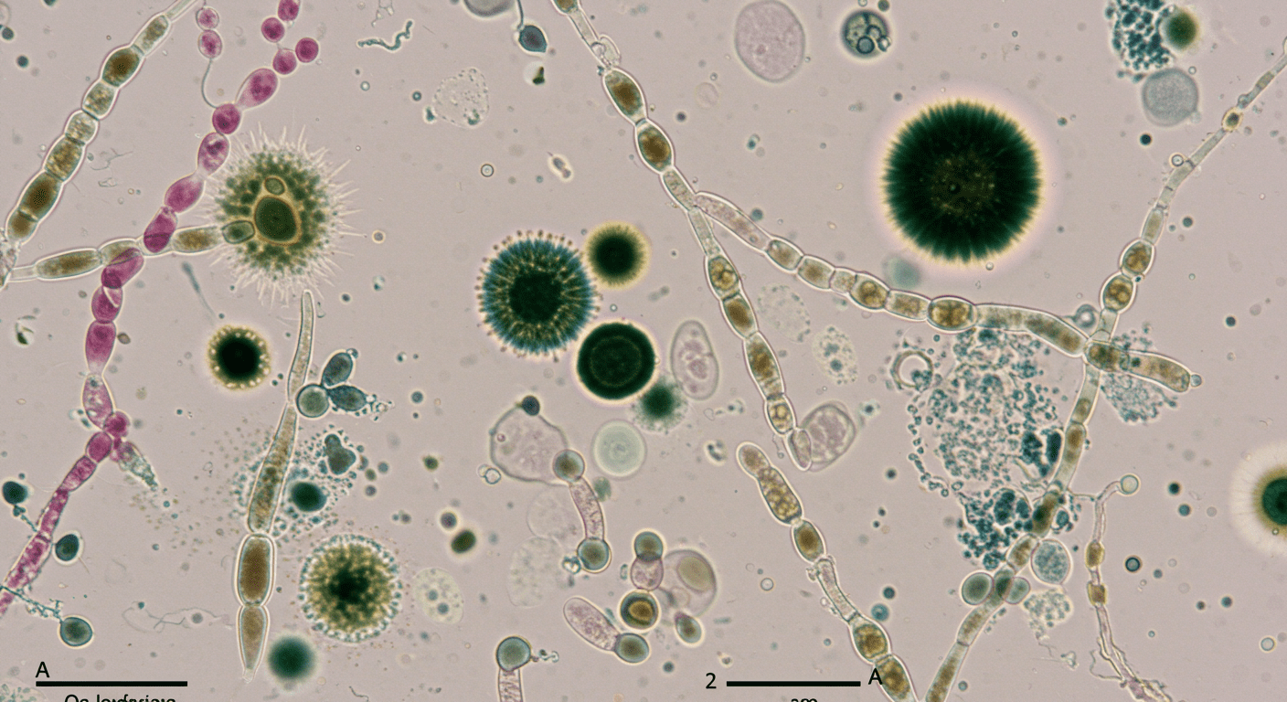 Mold Spores Microscope View